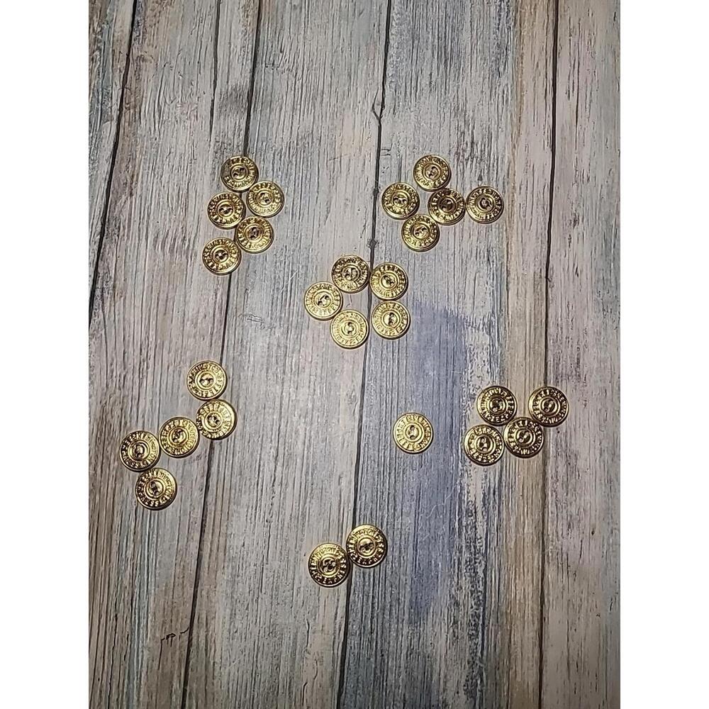 22 vintage Kemington Express 20 GA brass-colored metal button